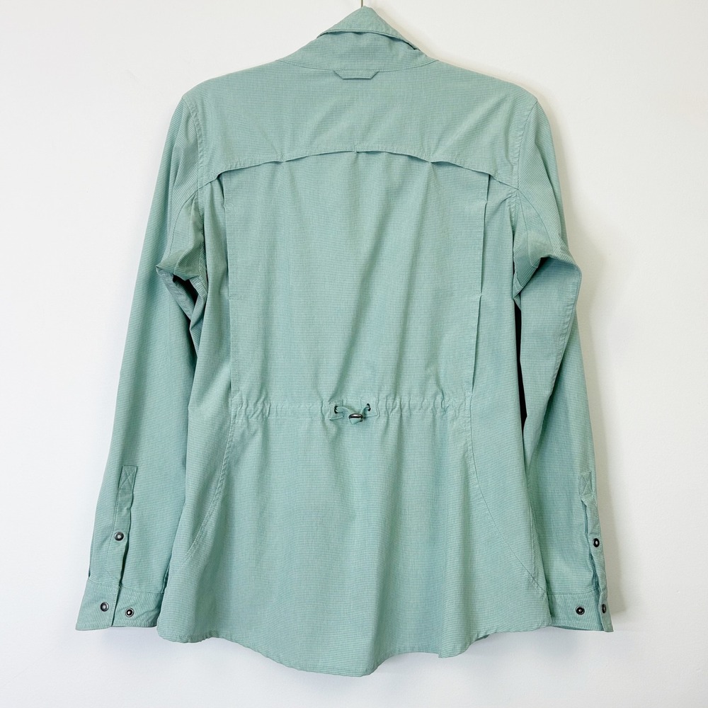 Duluth Trading Sol Survivor Sun Protection Shirt Women's Medium Teal UPF Snap - Picture 8 of 9